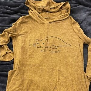 Mustard Yellow Cat Hoodie